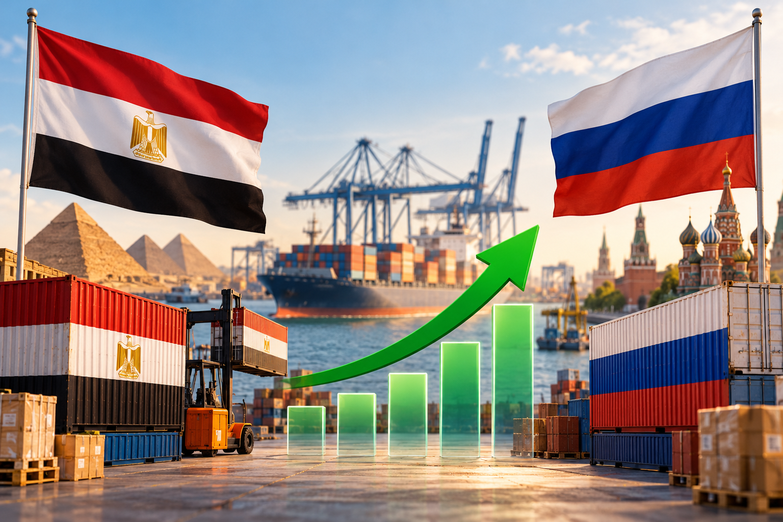 التبادل التجاري بين مصر وروسيا يقفز 64% في أول 8 أشهر من 2026 