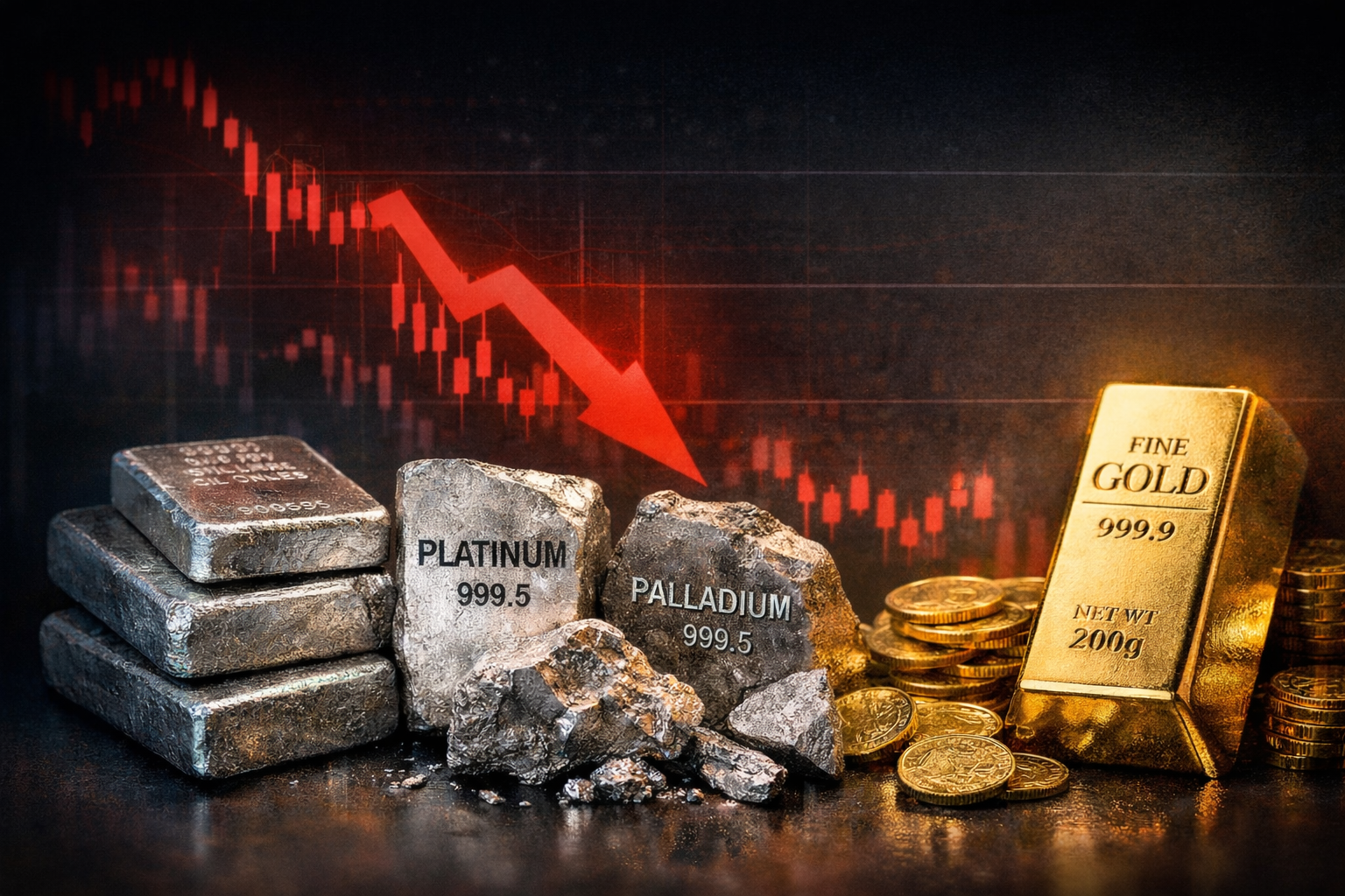 المعادن تحت الضغط: الذهب يهبط 7% والفضة تهوي بأكثر من 15% 